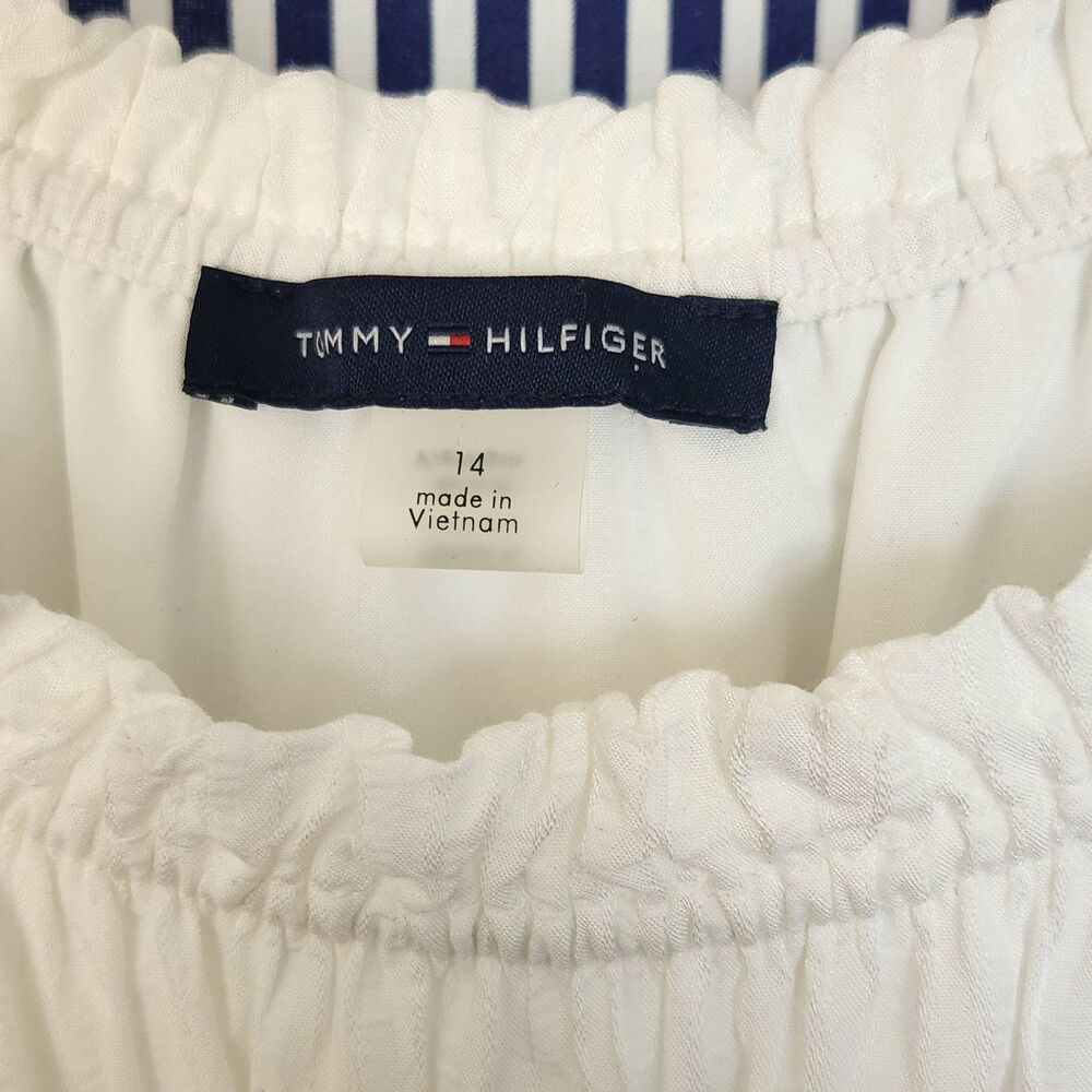 Tommy Hilfiger White Tiered- Ruffled Maxi Dress Size 14 - Picture 6 of 9